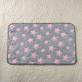 Dog Kennel Coral Fleece Blanket (Option: Pink Stars-40x 60cm)