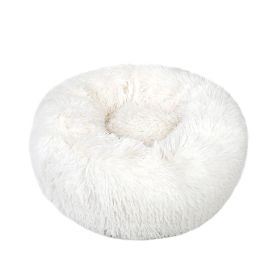 Small Large Pet Dog Puppy Cat Calming Bed Cozy Warm Plush Sleeping Mat Kennel, Round (size: 40in)